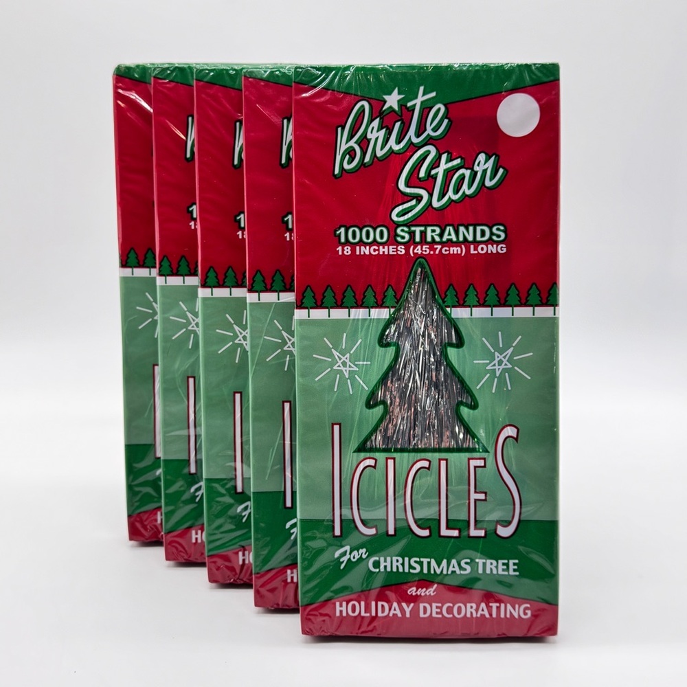 Brite Star 1000 Icicles for Holiday Decorating 5 pack
